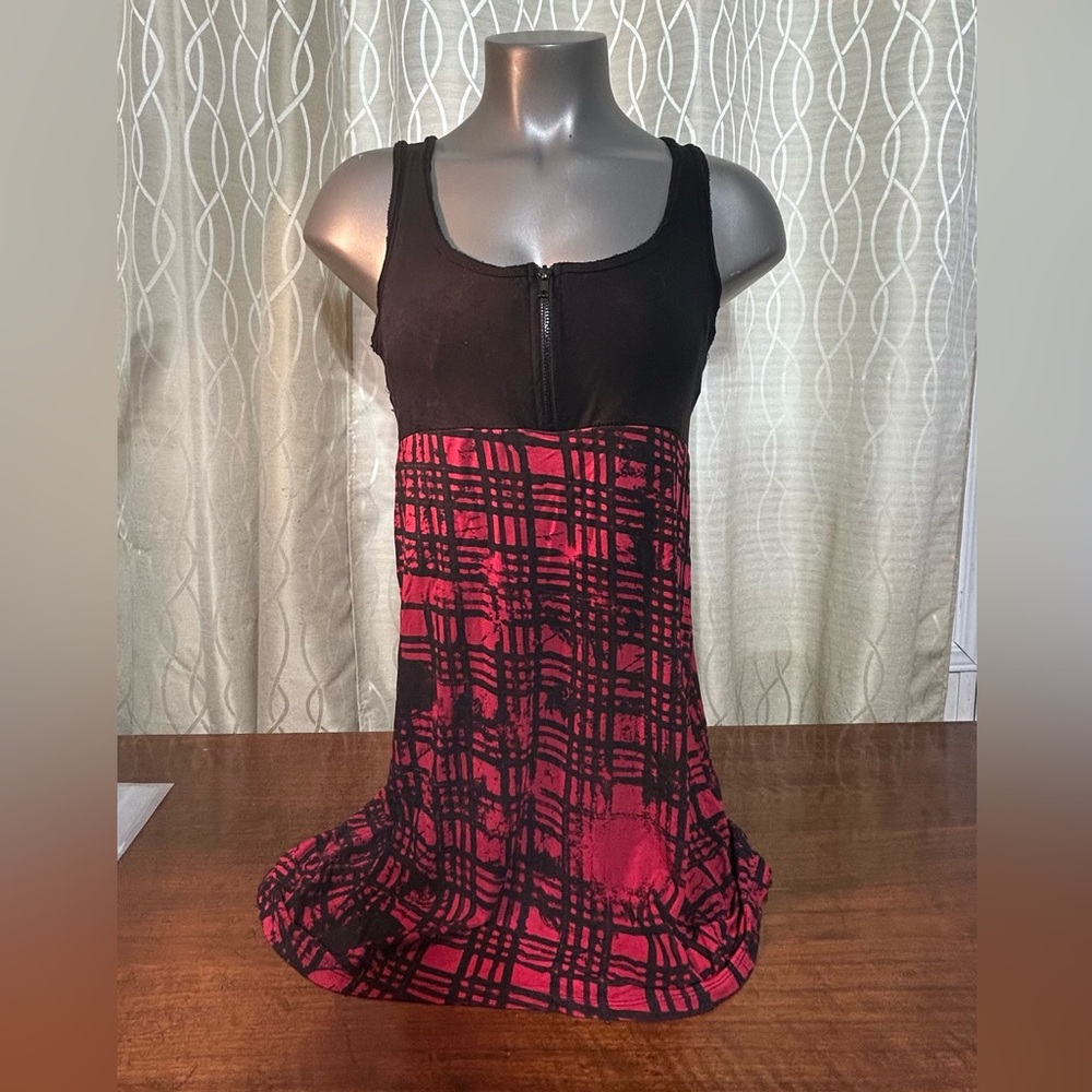 Metal Mulisha Nevermind High Low Dress Black Lattice Back Zipper on Front